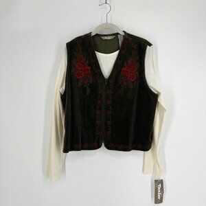 Vintage Alfred Dunner shirt vest womens 16 corduroy deadstock y2k 90s gorpcore